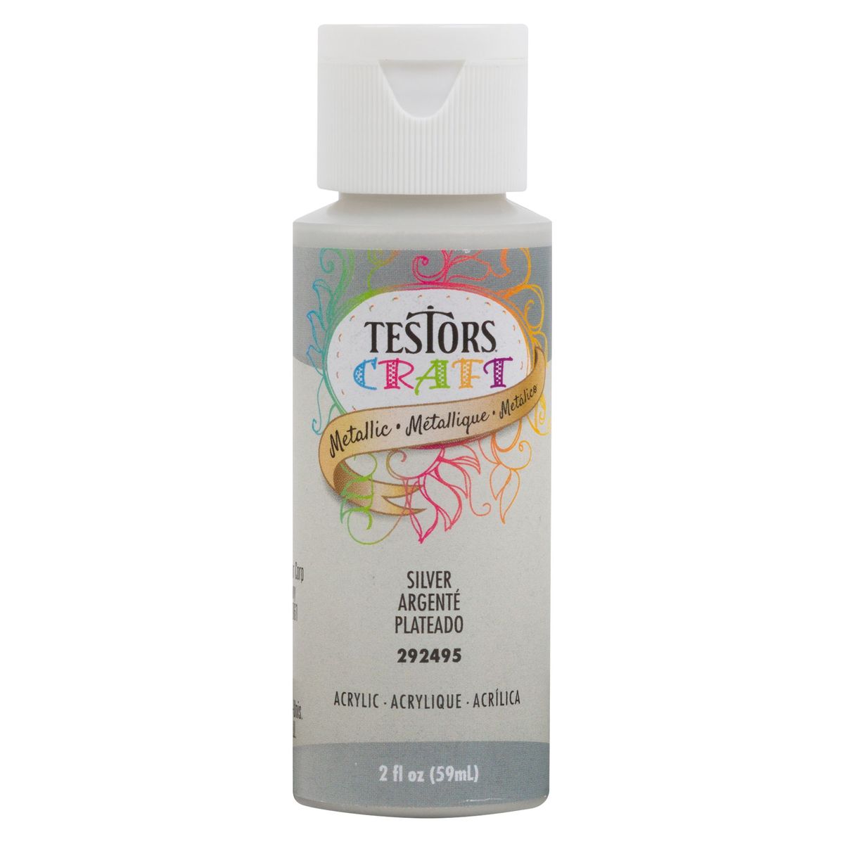 TESTORS - Pintura Acrílica Testors Plateado Metálico 59mL