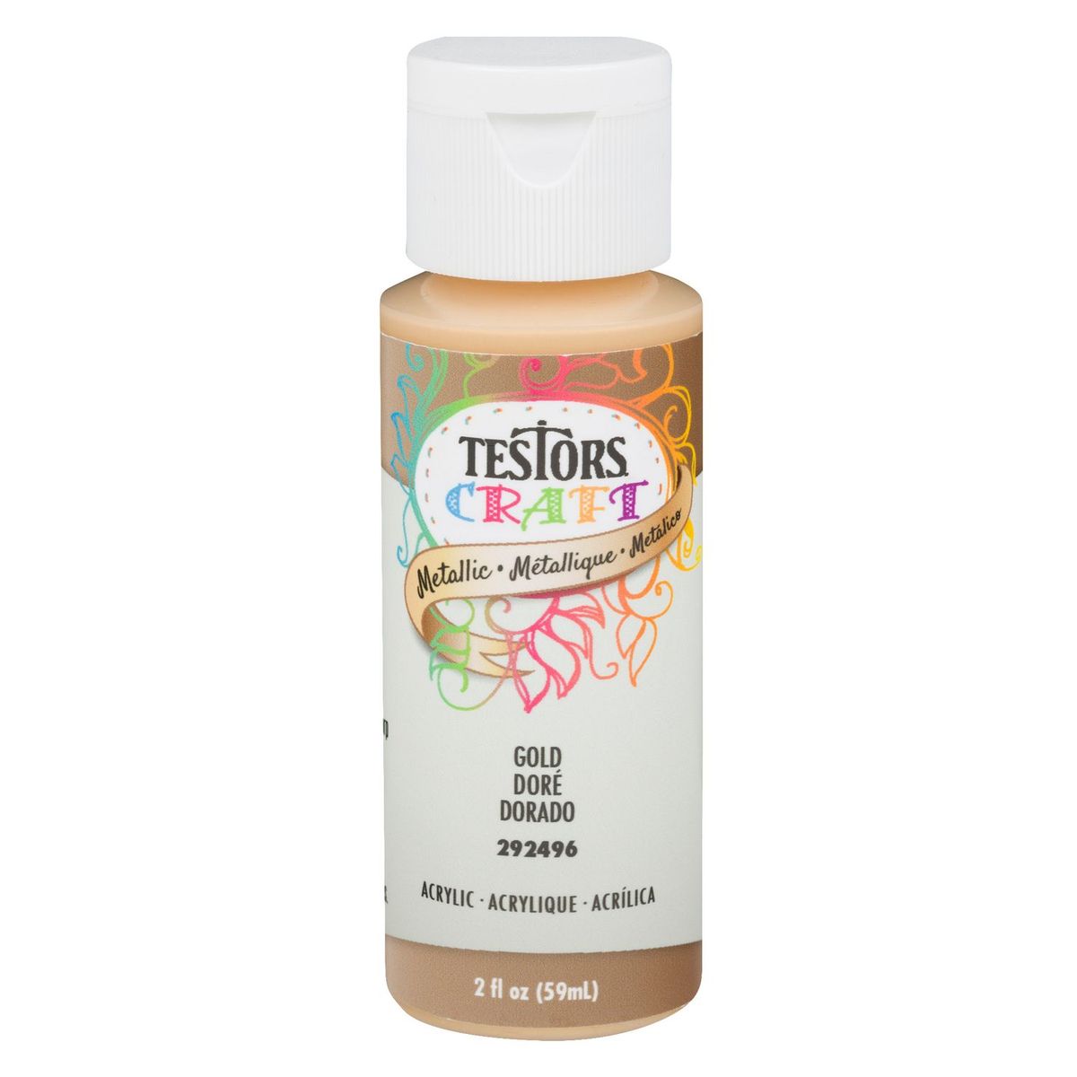 TESTORS - Pintura Acrílica Testors Dorado Metálico 59mL
