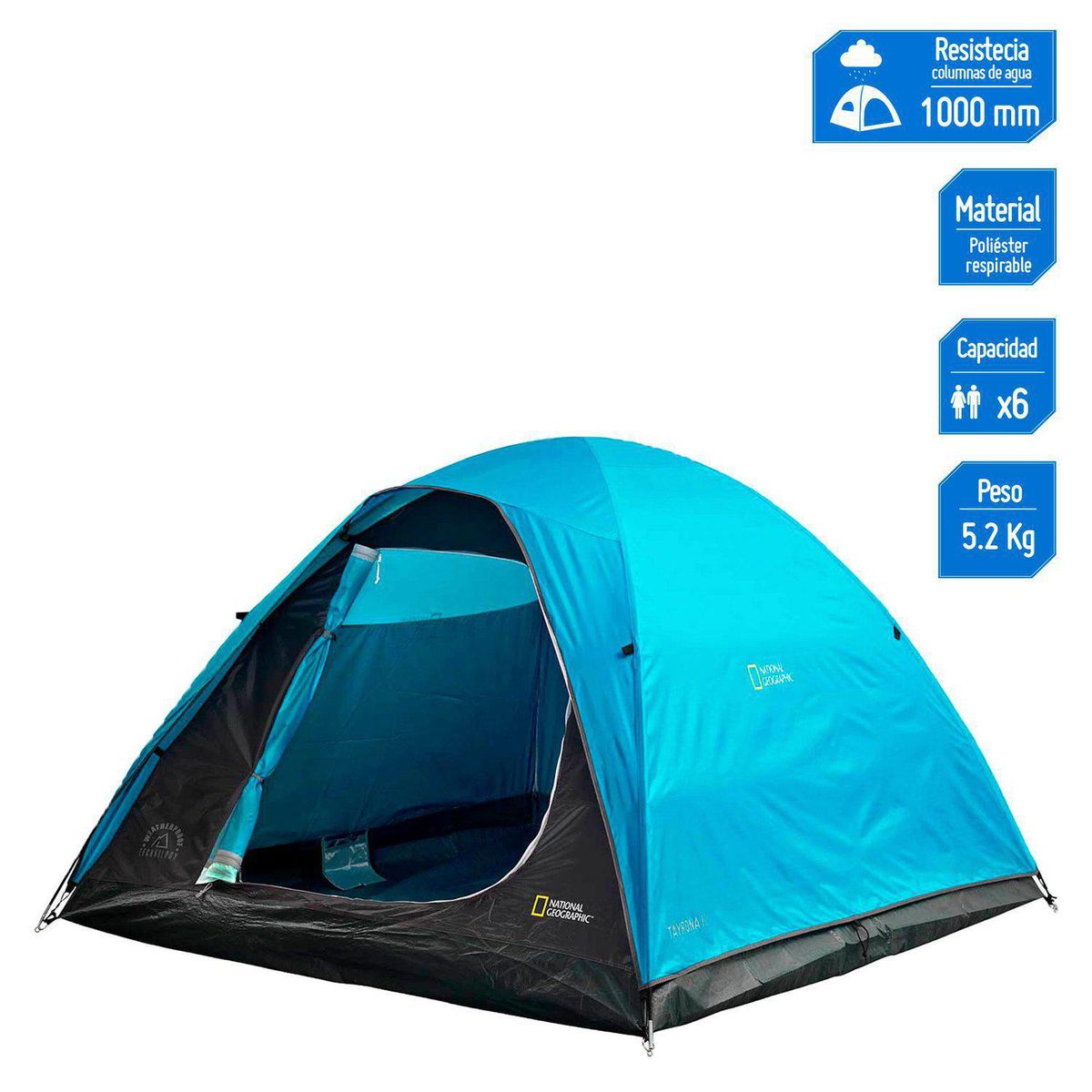 NATIONAL GEOGRAPHIC - Carpa Para 6 Personas Modelo Cng6341 Color Azul