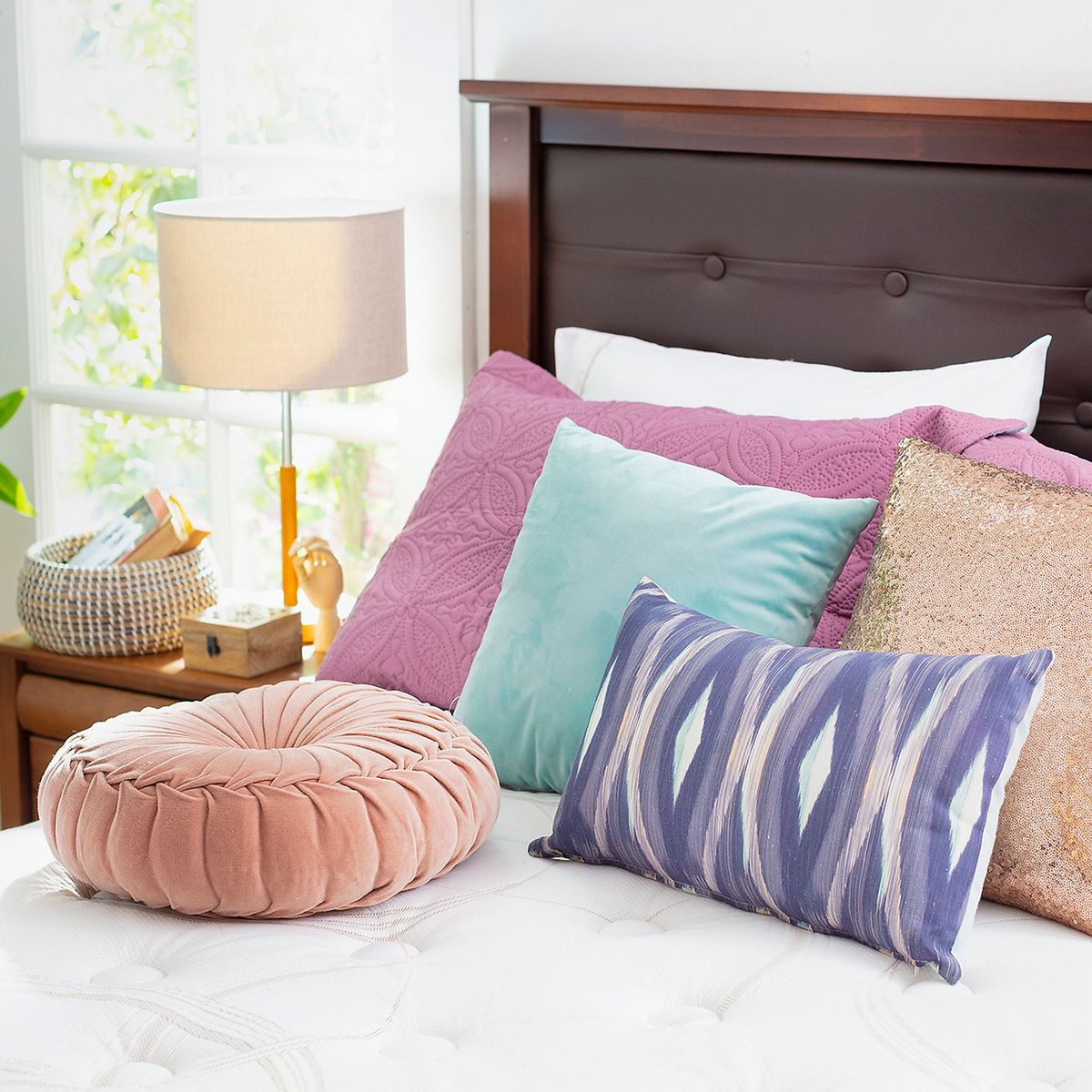 HOMY - Cojín Velvet Rosado 40x10cm