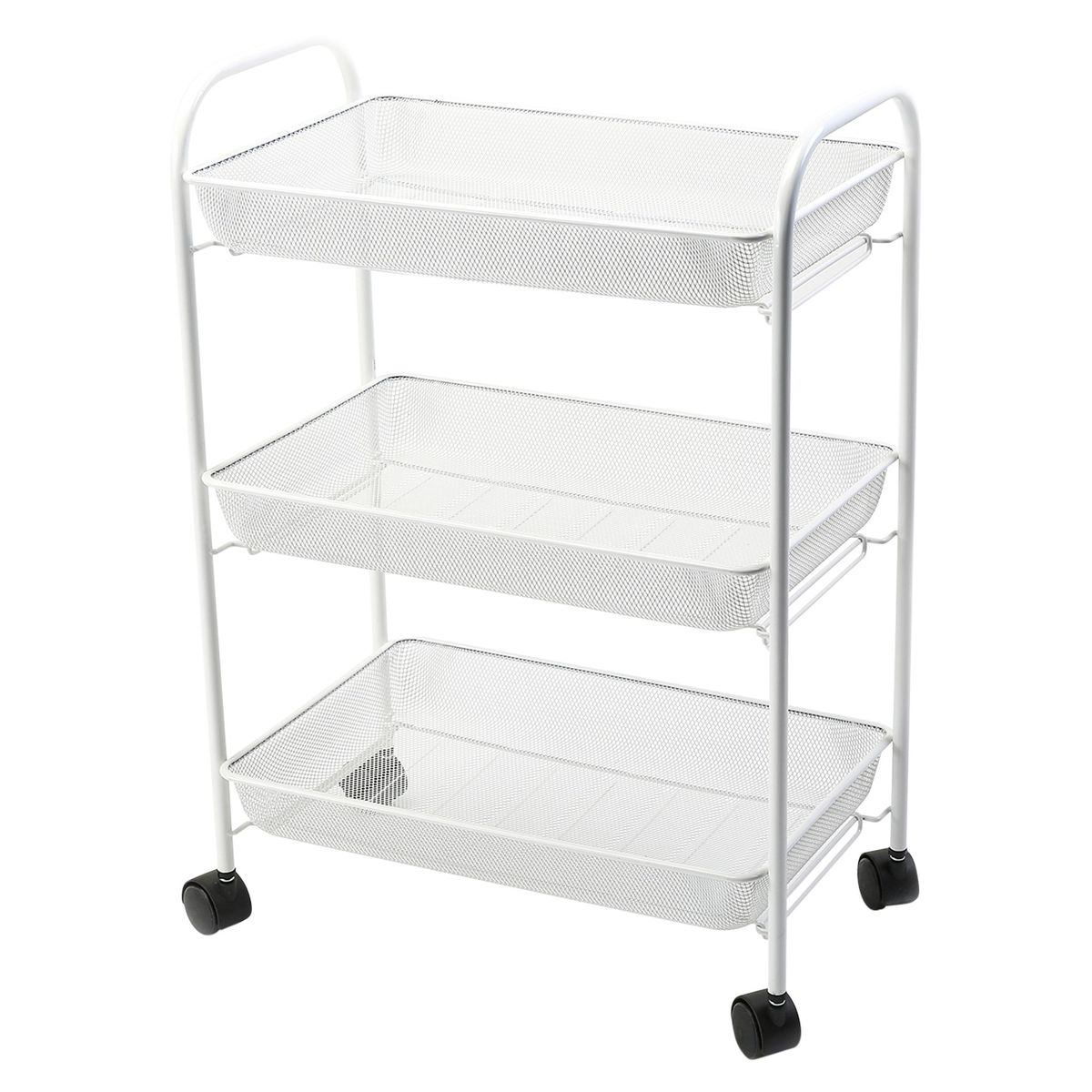 CASA BONITA - Carrito Organizador Multiuso 3 Niveles Blanco