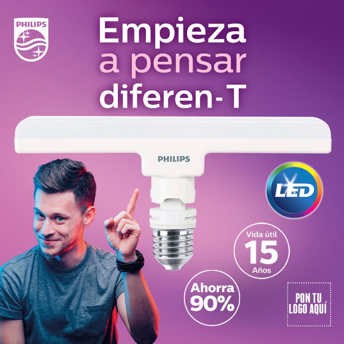 PHILIPS - Foco LED Direccionable Gran Ángulo de Apertura 10W E27 Luz Cálida