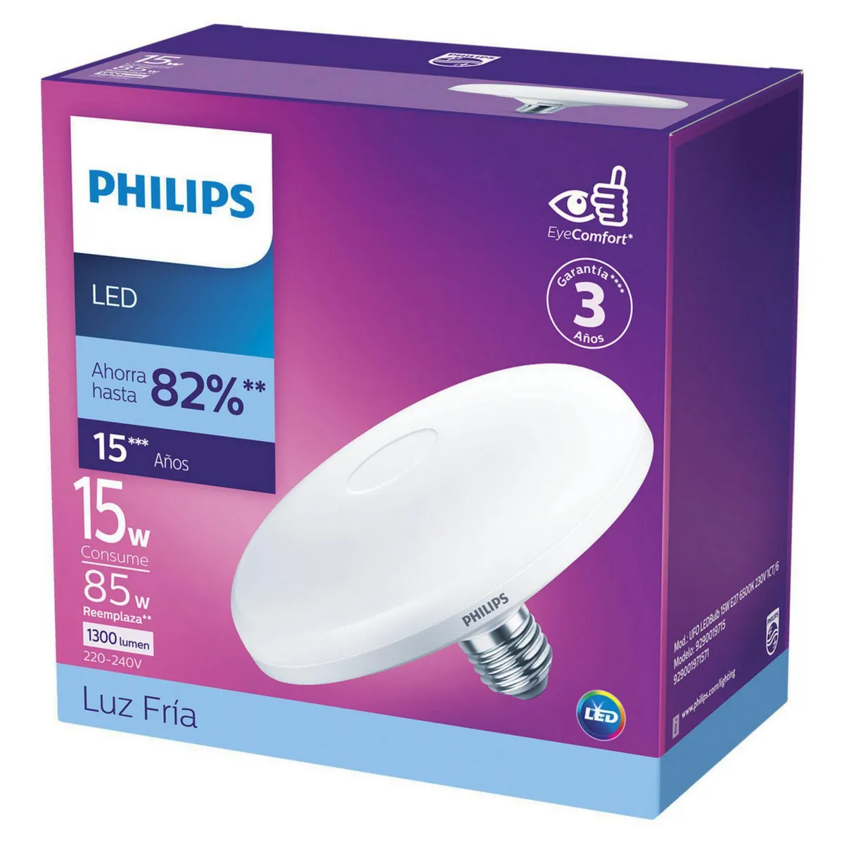 PHILIPS - Foco UFO 15W E27 Luz Fría