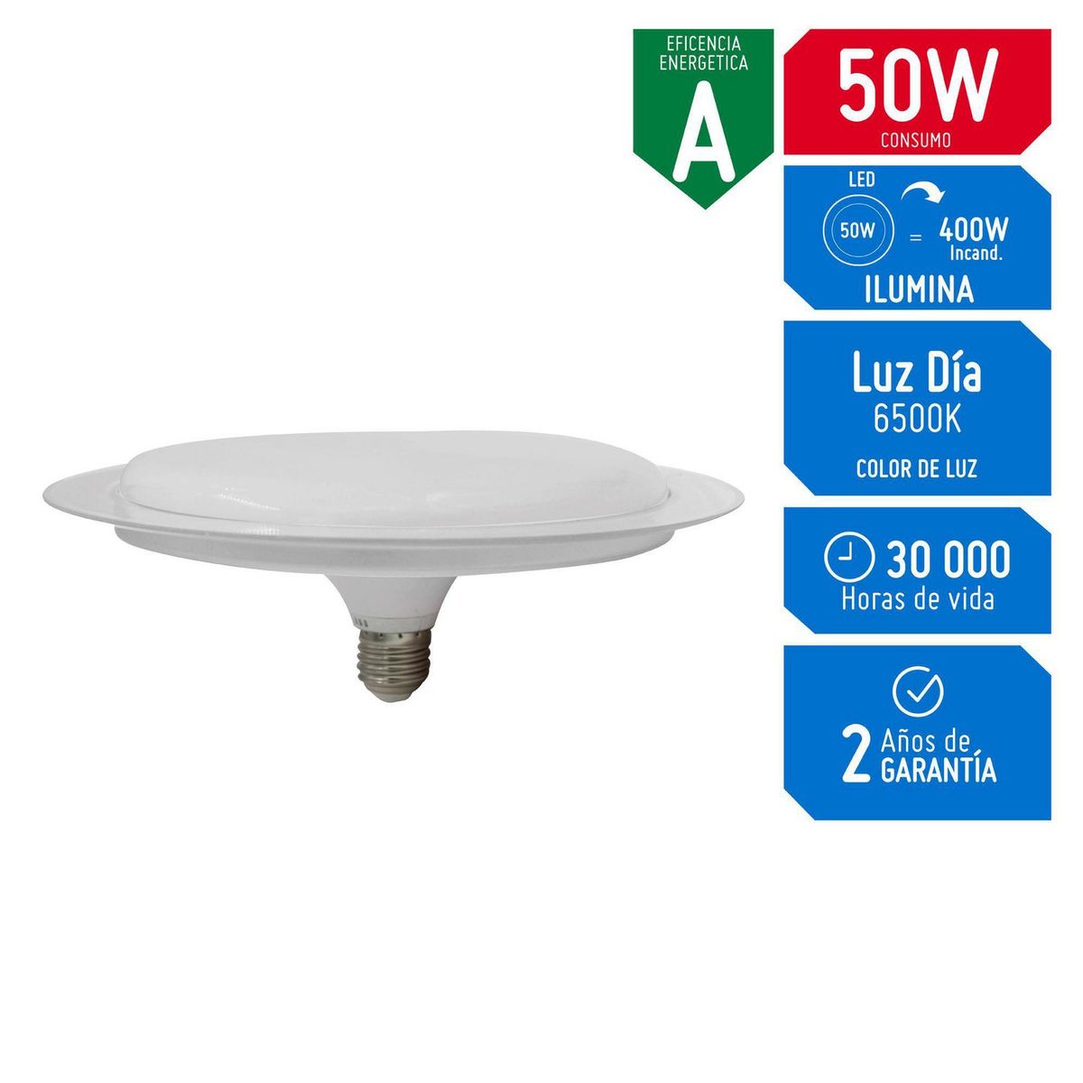 GZ LIGHTING - UFO 50W Blanco Luz Día