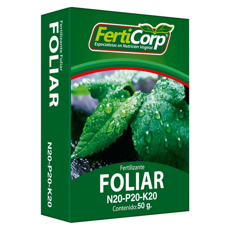 FERTICORP - Fertilizante Foliar 50gr Cartón 8.2 cm10.7 cm3.1 cm