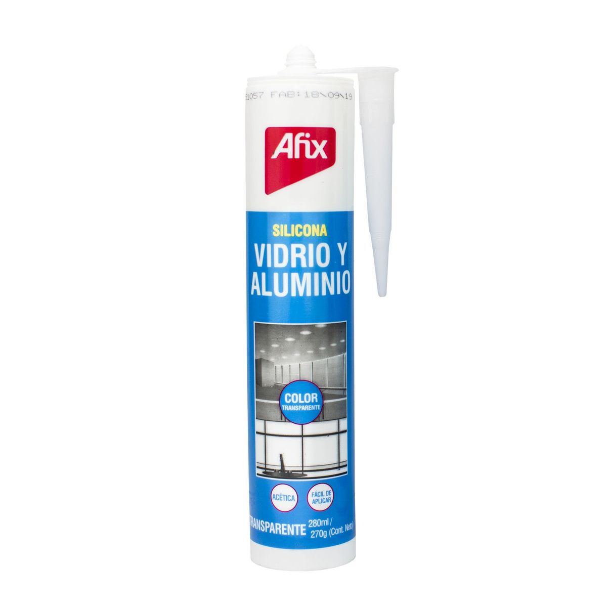 AFIX - Silicona para vidrio y aluminio Transparente Afix 280ml