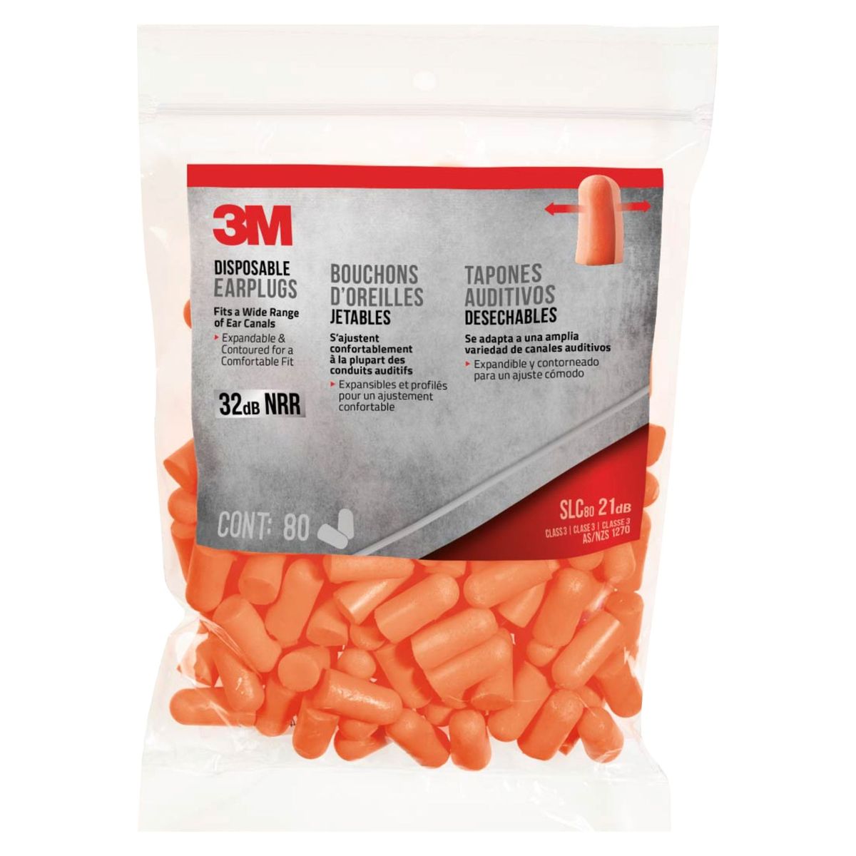 3M - Tapones Auditivos Desechables 3M Pack x 80 pares