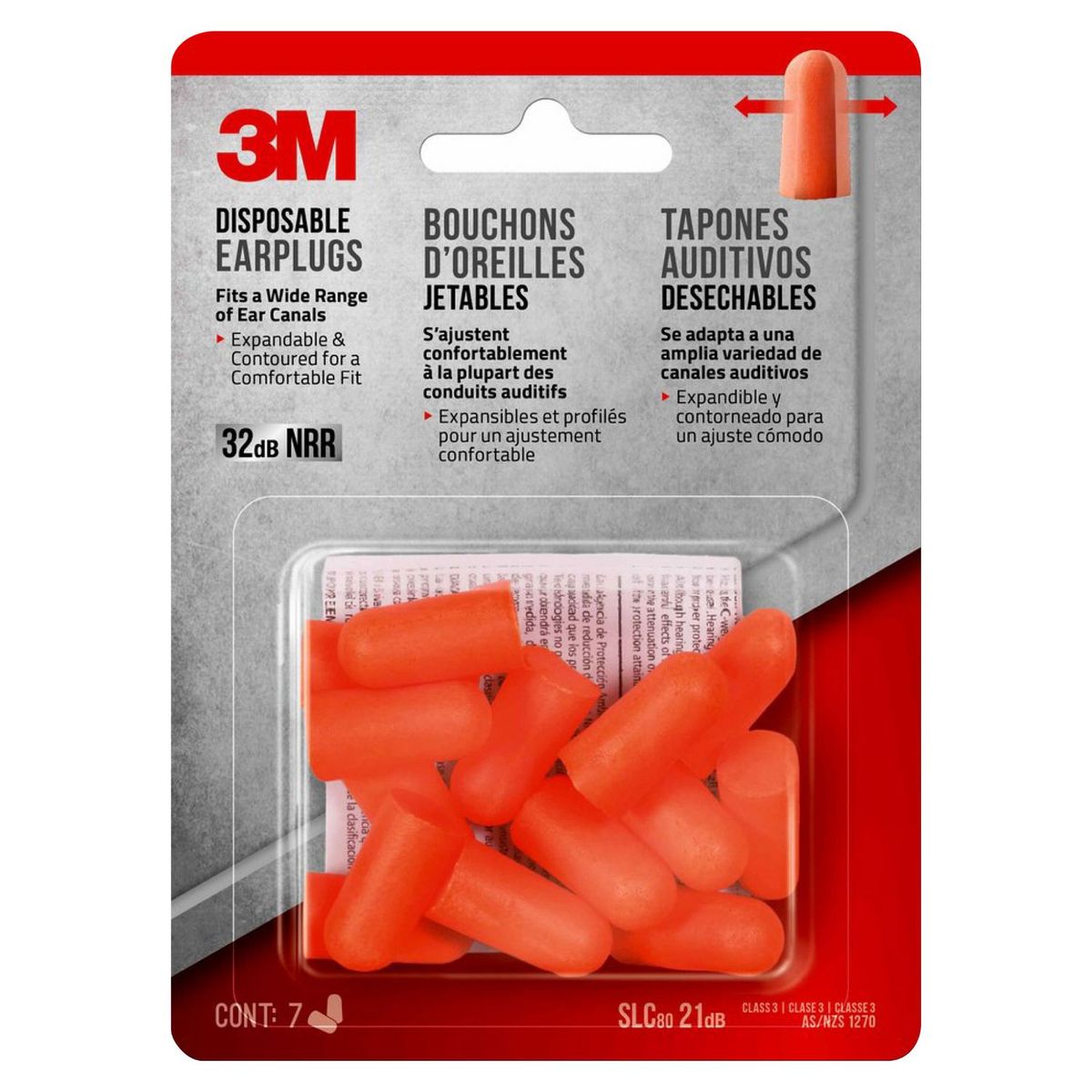 3M - Tapones Auditivos Desechables 3M Pack 7 pares