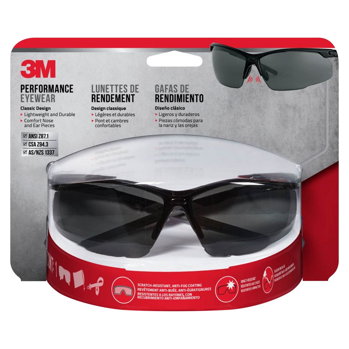 3M - Lentes de Seguridad 3M Performance Luna Oscura