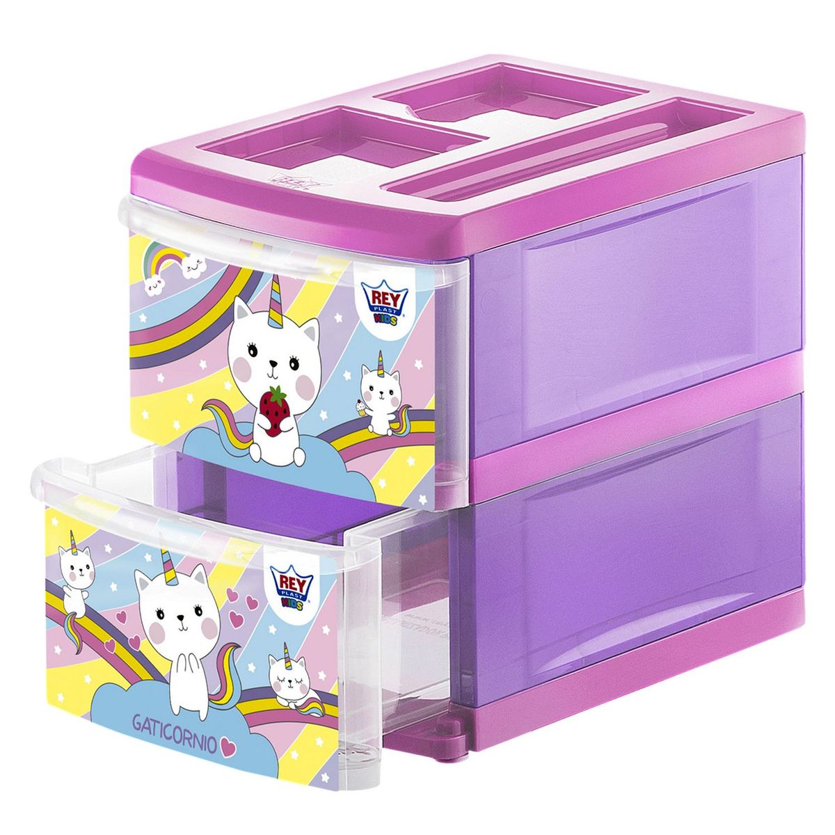 REYPLAST - Cajonera de Plástico Reyplast 2 Niveles Gaticornio