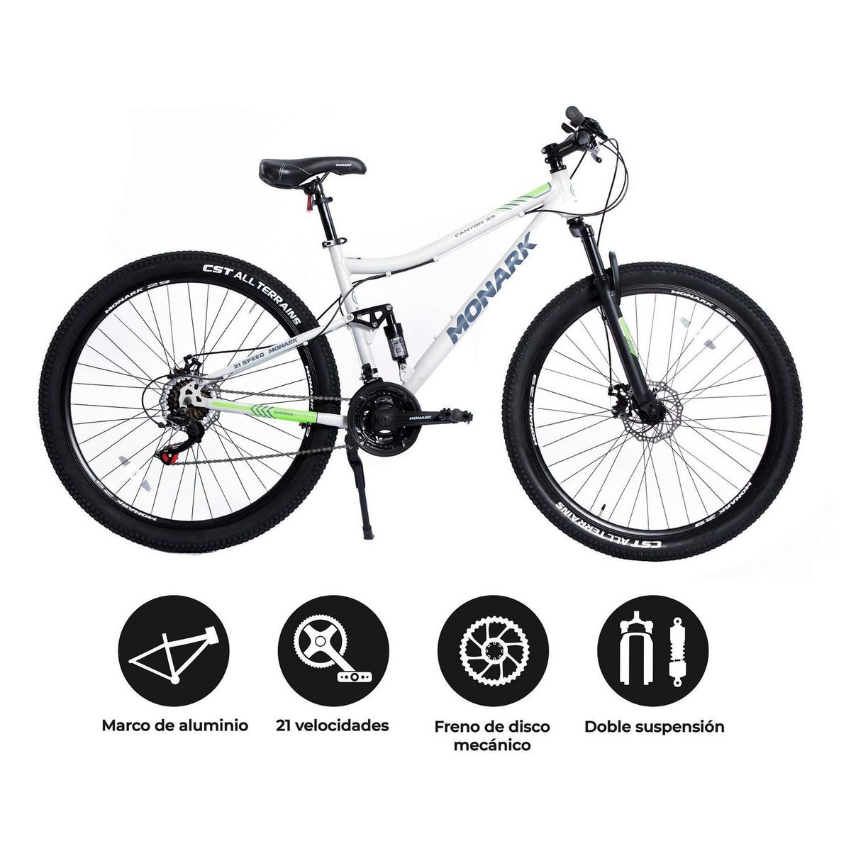 MONARK - Bicicleta Monark Canyon Aro 29" Gris / Verde
