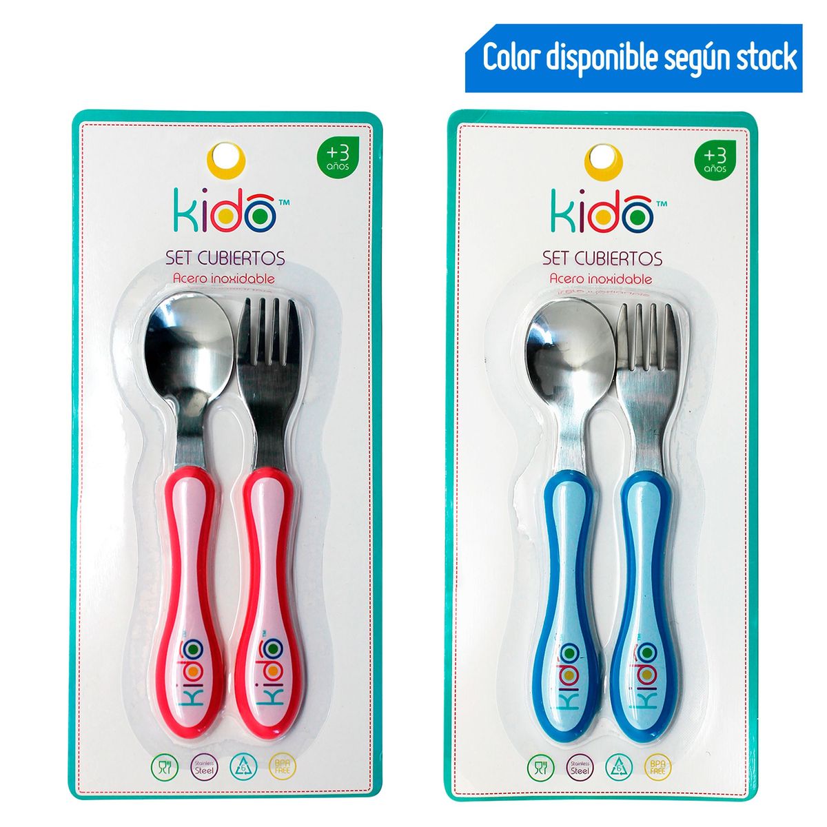 KEEP KIDO - Set 2 Cubiertos Rojo/Azul