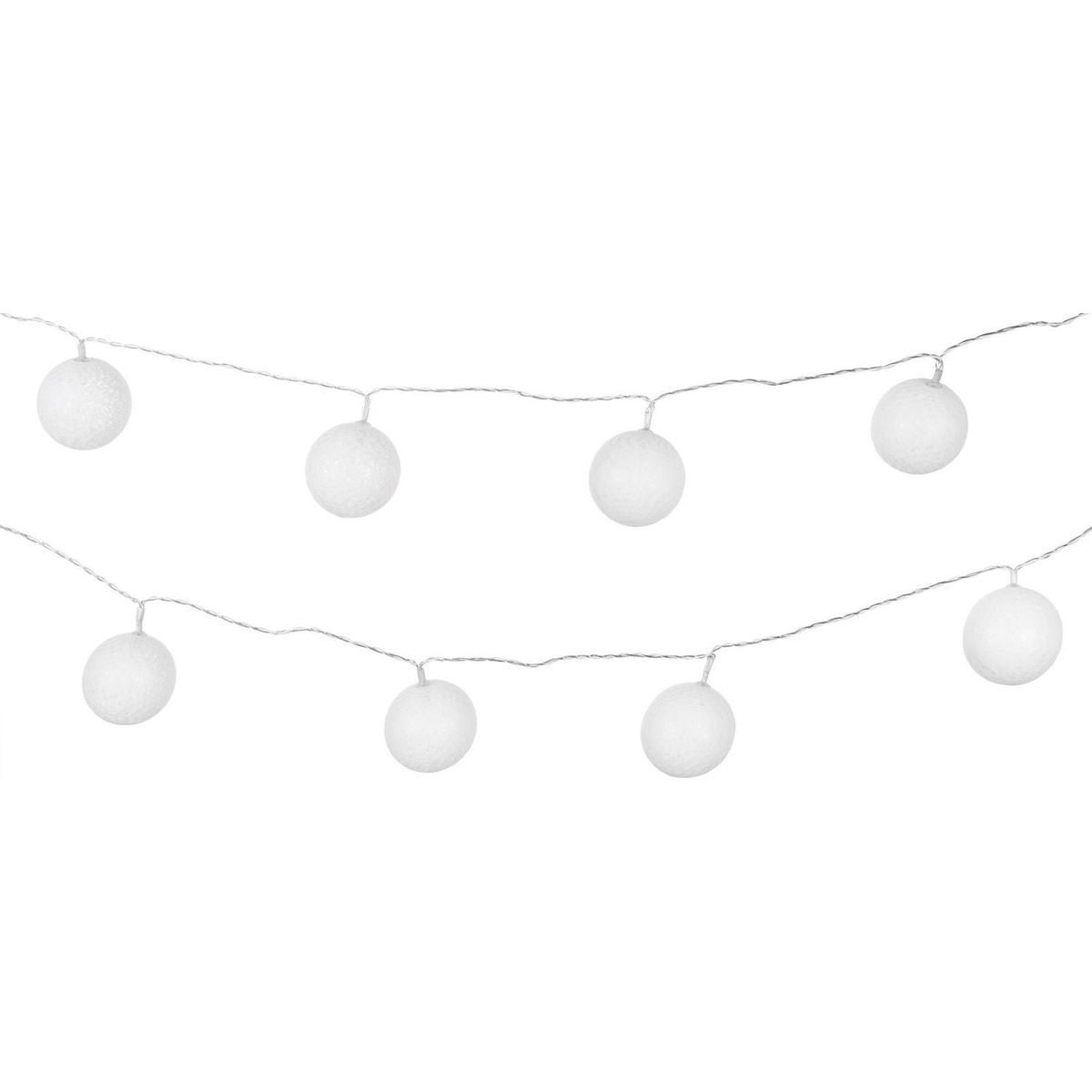 JUST HOME COLLECTION - Guirnalda Eléctrica LED Bolas Blancas 24 luces
