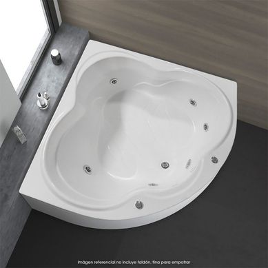Tina Hidromasaje Esquinera Corian Builder 130x130cm Blanca.