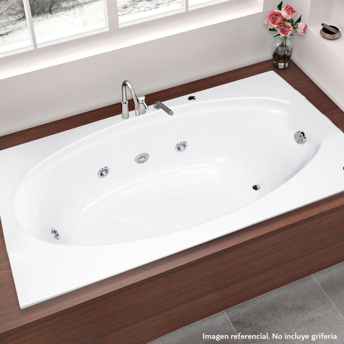 Tina Hidromasaje Rectangular Bora Bora Builder 175x100cm Blanca, marca CUBA&SPA - Foto 2