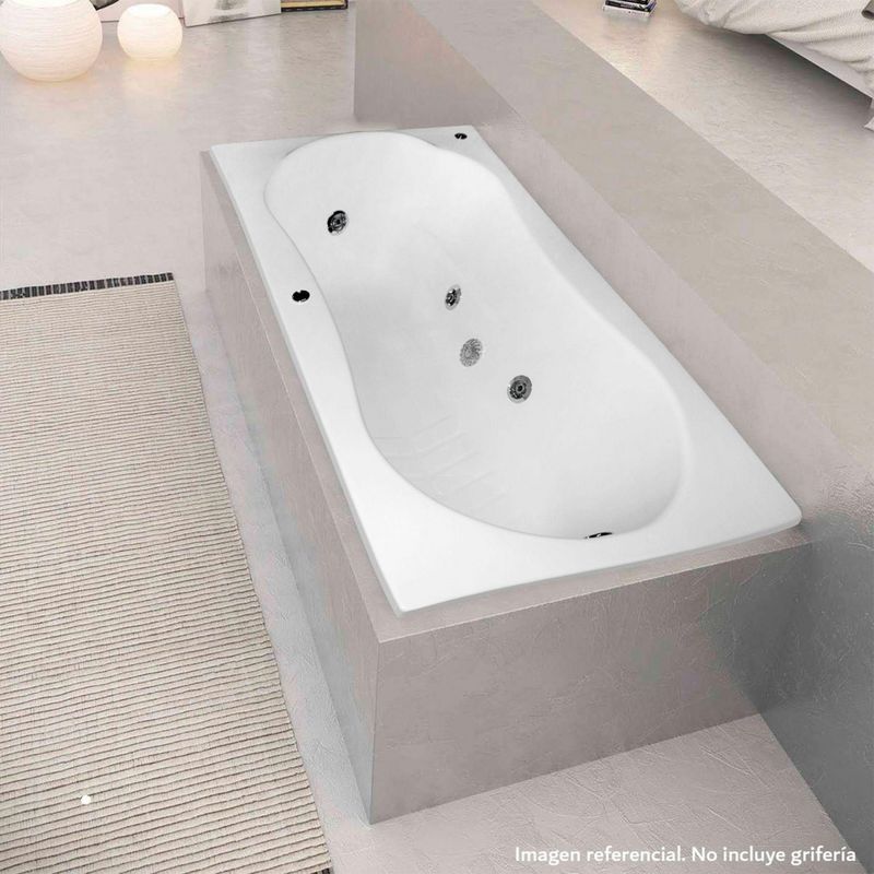 CUBA&SPA - Tina Hidromasaje Rectangular Dama Senso Builder 182x91cm Blanca
