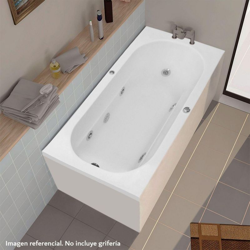 CUBA&SPA - Tina Hidromasaje Rectangular Galaxy I Builder 140x75cm Blanca