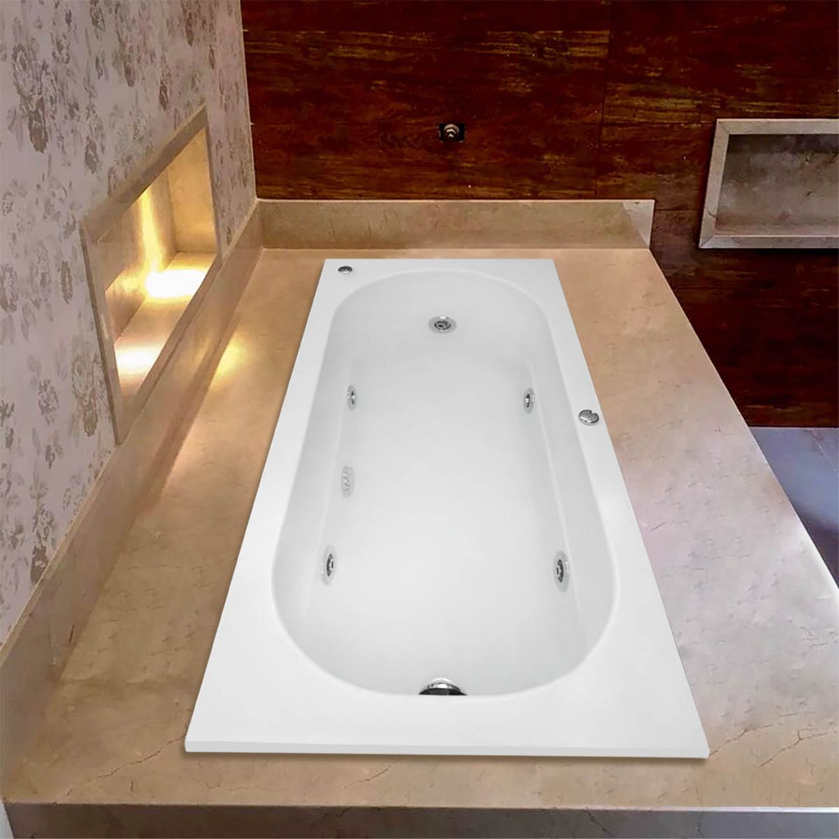 CUBA&SPA - Tina Hidromasaje Rectangular Galaxy I Builder 140x75cm Blanca
