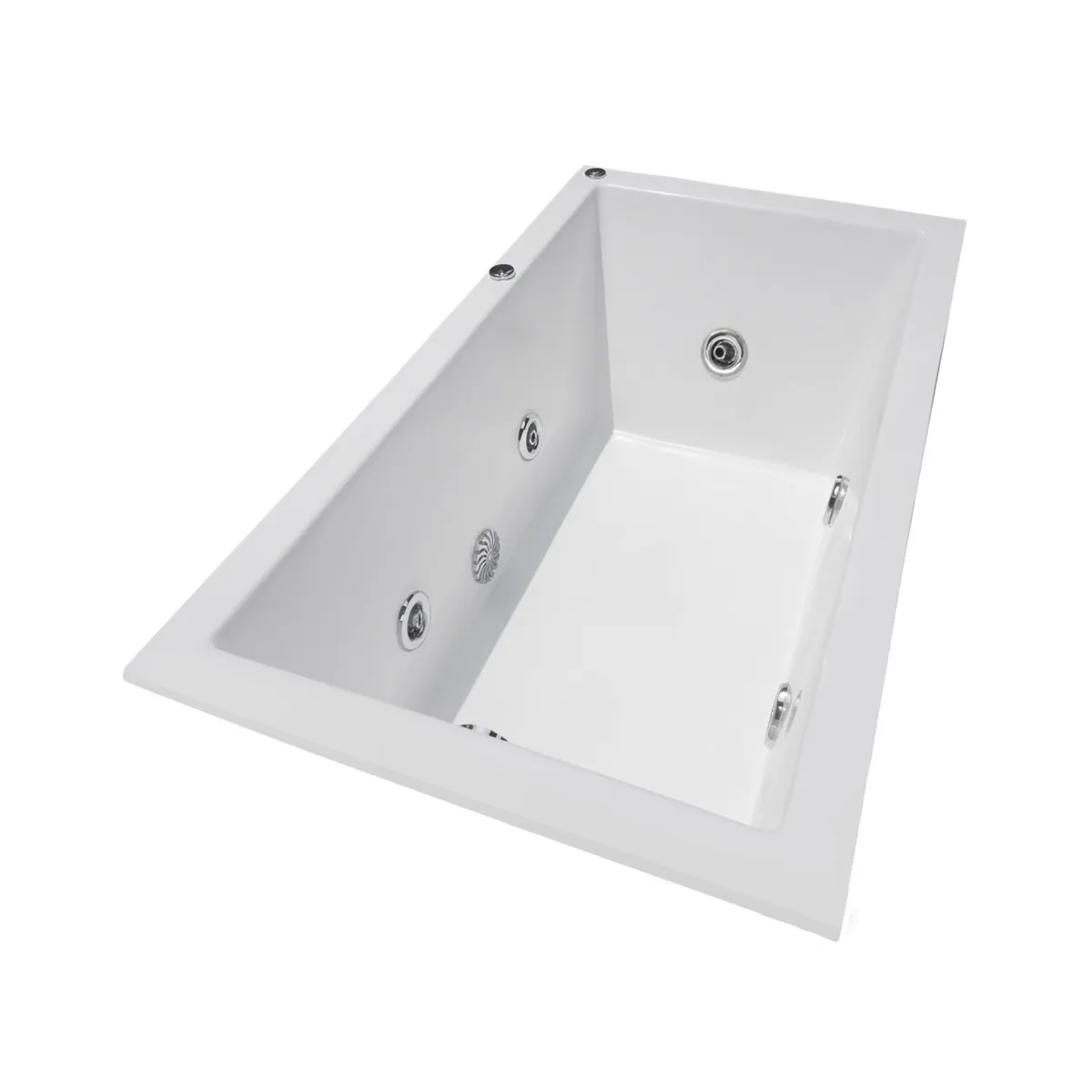 CUBA&SPA - Tina Hidromasaje Rectangular Minimalista Builder 140x80cm Blanca.