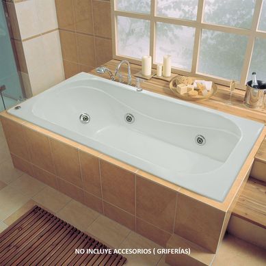 Tina Hidromasaje Rectangular Zeus Builder 170x75cm Blanca