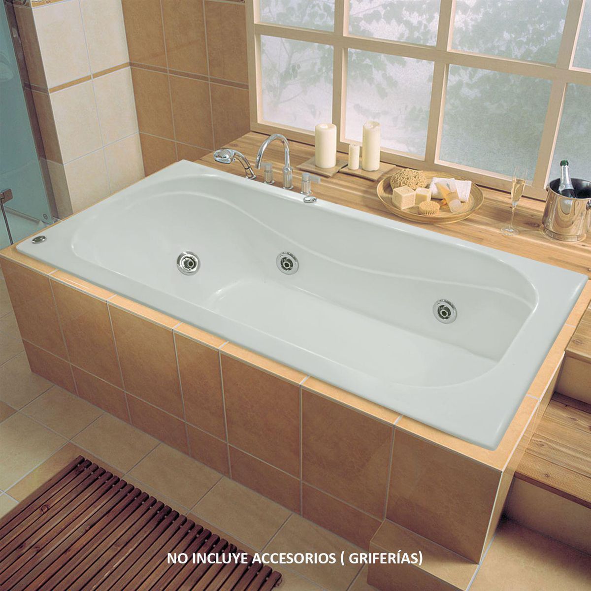 CUBA&SPA - Tina Hidromasaje Rectangular Zeus Builder 170x75cm Blanca