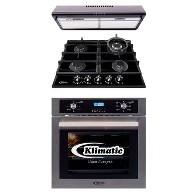 Tricombo Cocina Empotrable Aosta 60 Pro + Horno Empotrable Elctrico Gamma B + Campana 60cm CK601NE/M