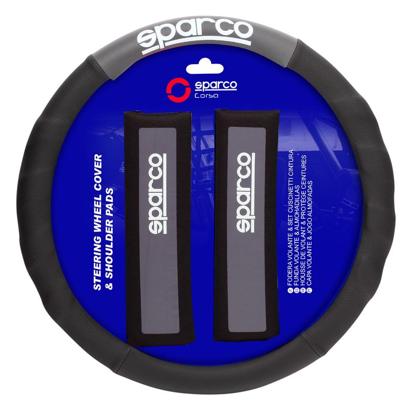 SPARCO - Cubrevolante para Auto Negro/Gris
