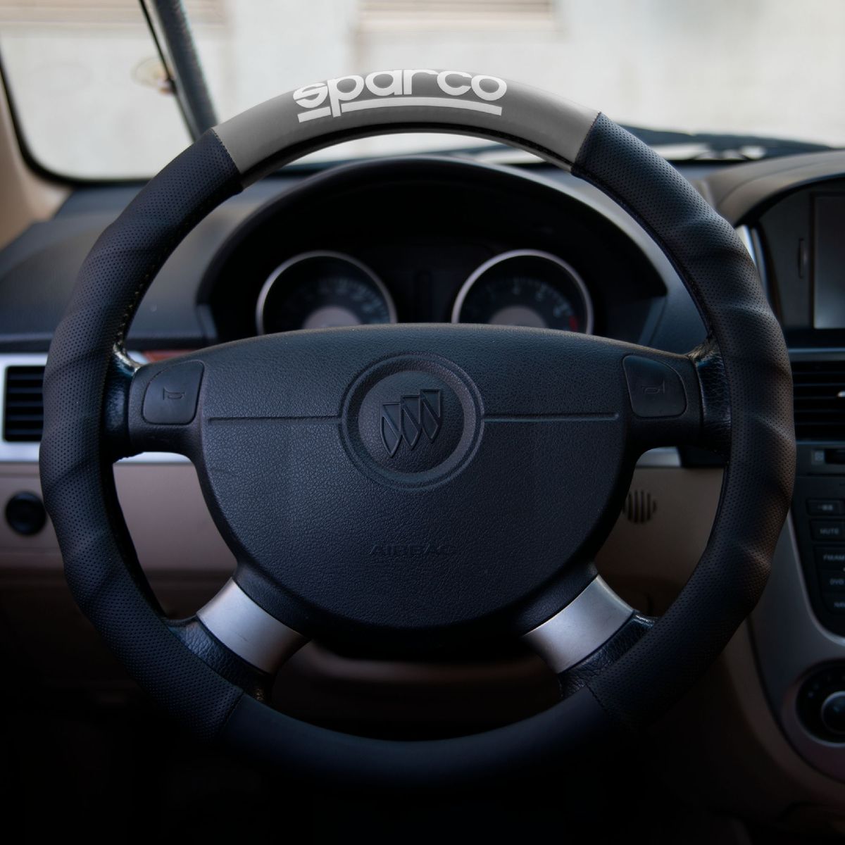 SPARCO - Cubrevolante para Auto Negro/Gris