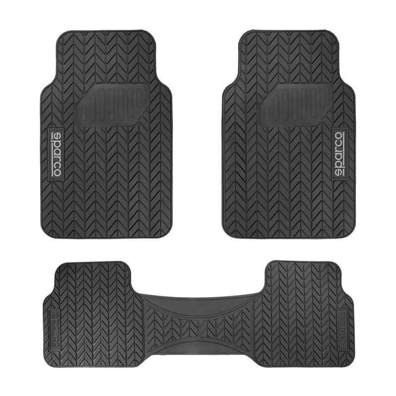 SPARCO - Piso para Auto Goma 3 Piezas