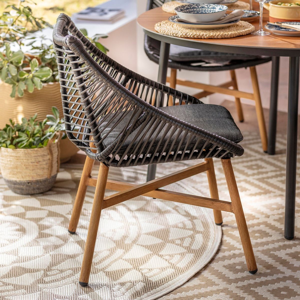 JUST HOME COLLECTION - Juego de Comedor de Terraza 4 Personas Bruselas