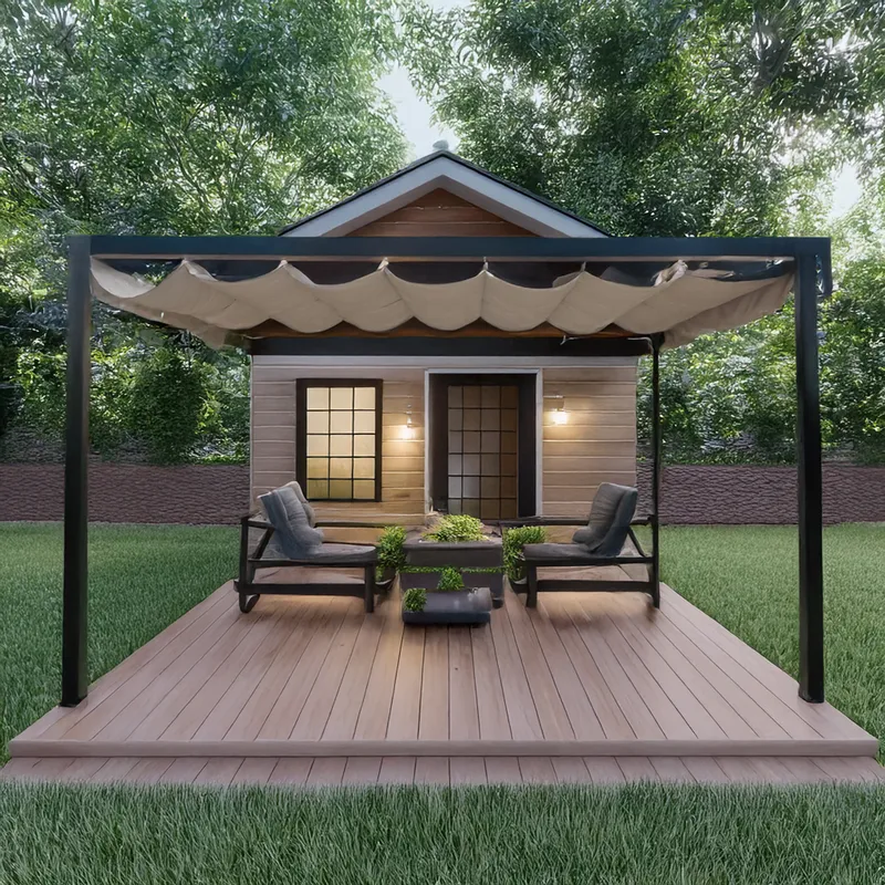 JUST HOME COLLECTION - Pérgola Aluminio Negro 3x4m