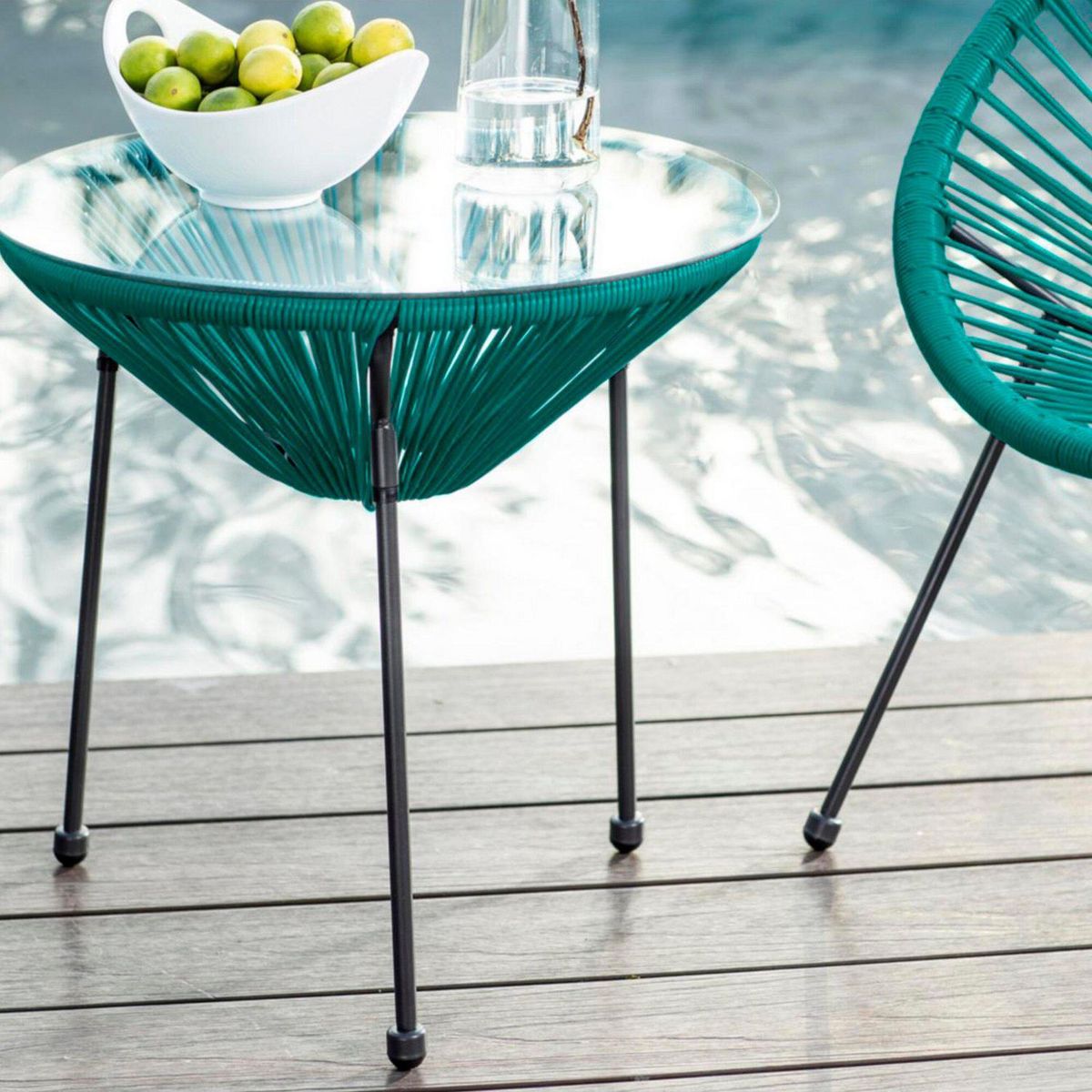 JUST HOME COLLECTION - Mesa de Terraza Cozumel Redonda Aquamarina 50CM