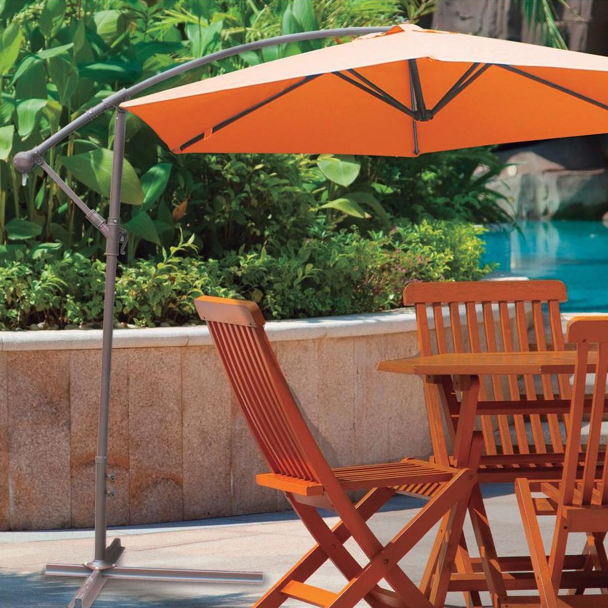 JUST HOME COLLECTION - Sombrilla Lateral para Terraza Naranja 2.7m