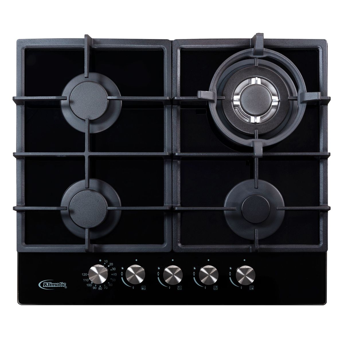 KLIMATIC - Tricombo Klimatic Cocina Empotrable 4 Hornillas Trevi 60 Pro + Campana Lineal 60cm CK601NE/M + Horno Eléctrico 60 Lt HKT600-PIX