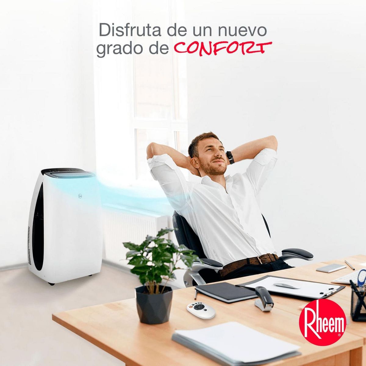 RHEEM - Aire Acondicionado Portátil Rheem 12000 BTU Frío/Calor RPAP-12K Blanco