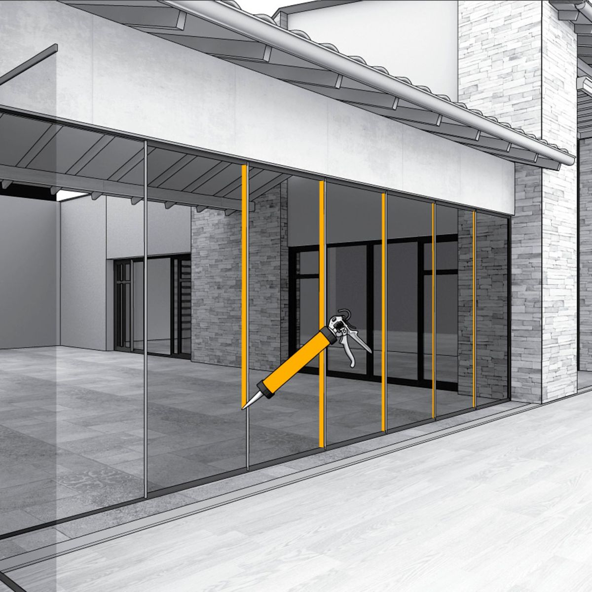 SIKA - Silicona Acética Para Puertas Y Ventanas Sikasil E Negro x 280ml