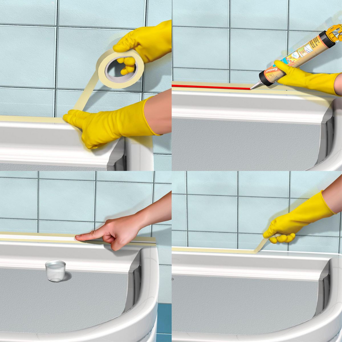 SIKA - Silicona Antihongos Para Baños Y Cocinas Sanisil Blanco 280ml