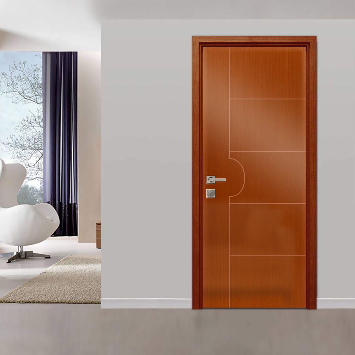 ARES - Puerta Interior Lima 80x207cm Marrón