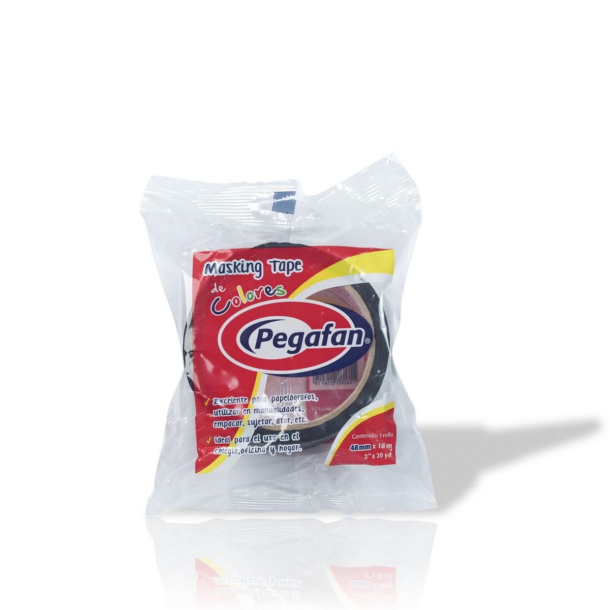 PEGAFAN - Cinta masking tape 48mm x 18m Negro Negro Pegafan