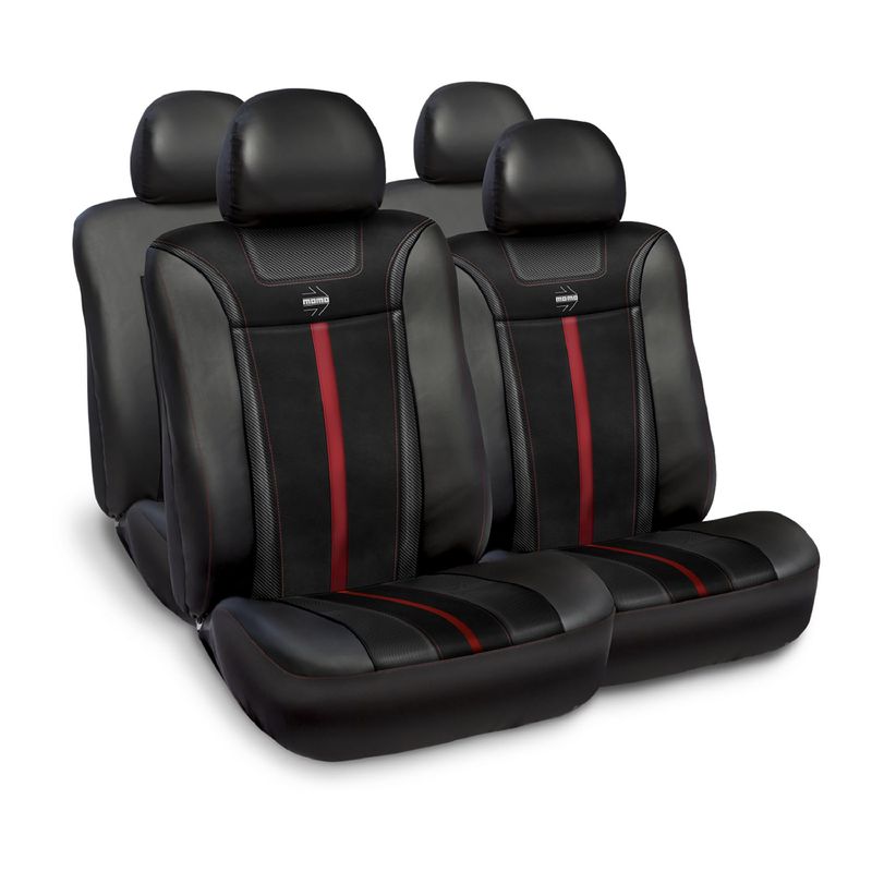 MOMO - Kit Cubre Asiento cuero fibra carbono
