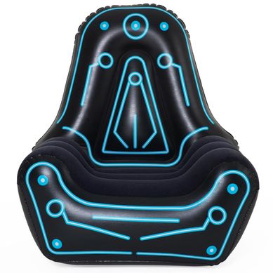 Silln Inflable Gamer 112x99x125cm Bestway Negro/Celeste