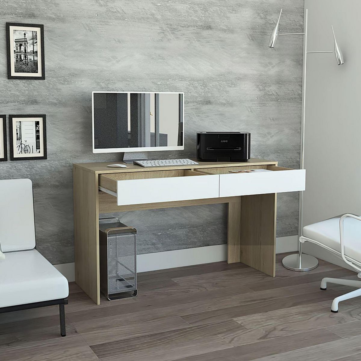 TUHOME - Escritorio Rovere Melamina Axis