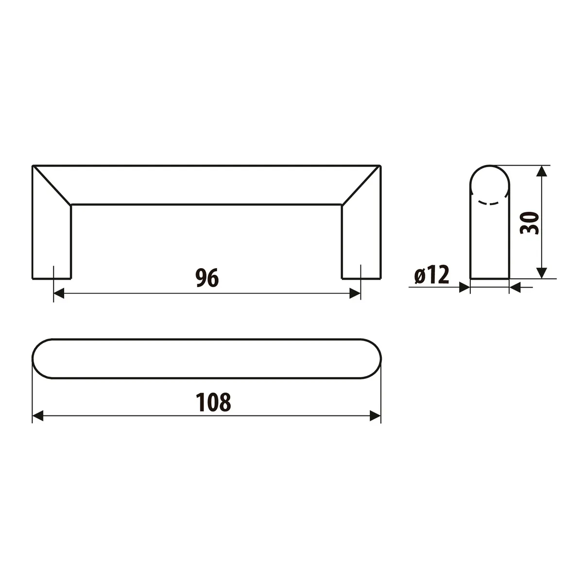 FIXSER - Jalador de Asa Inoxidable Níquel Cepillado 96 mm