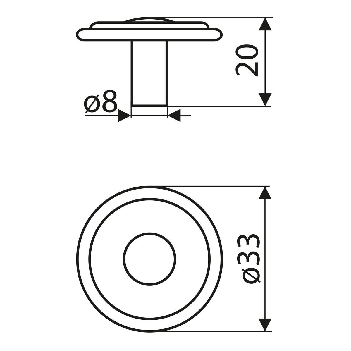 FIXSER - Jalador de Perilla Zamak Negro Mate 33 mm