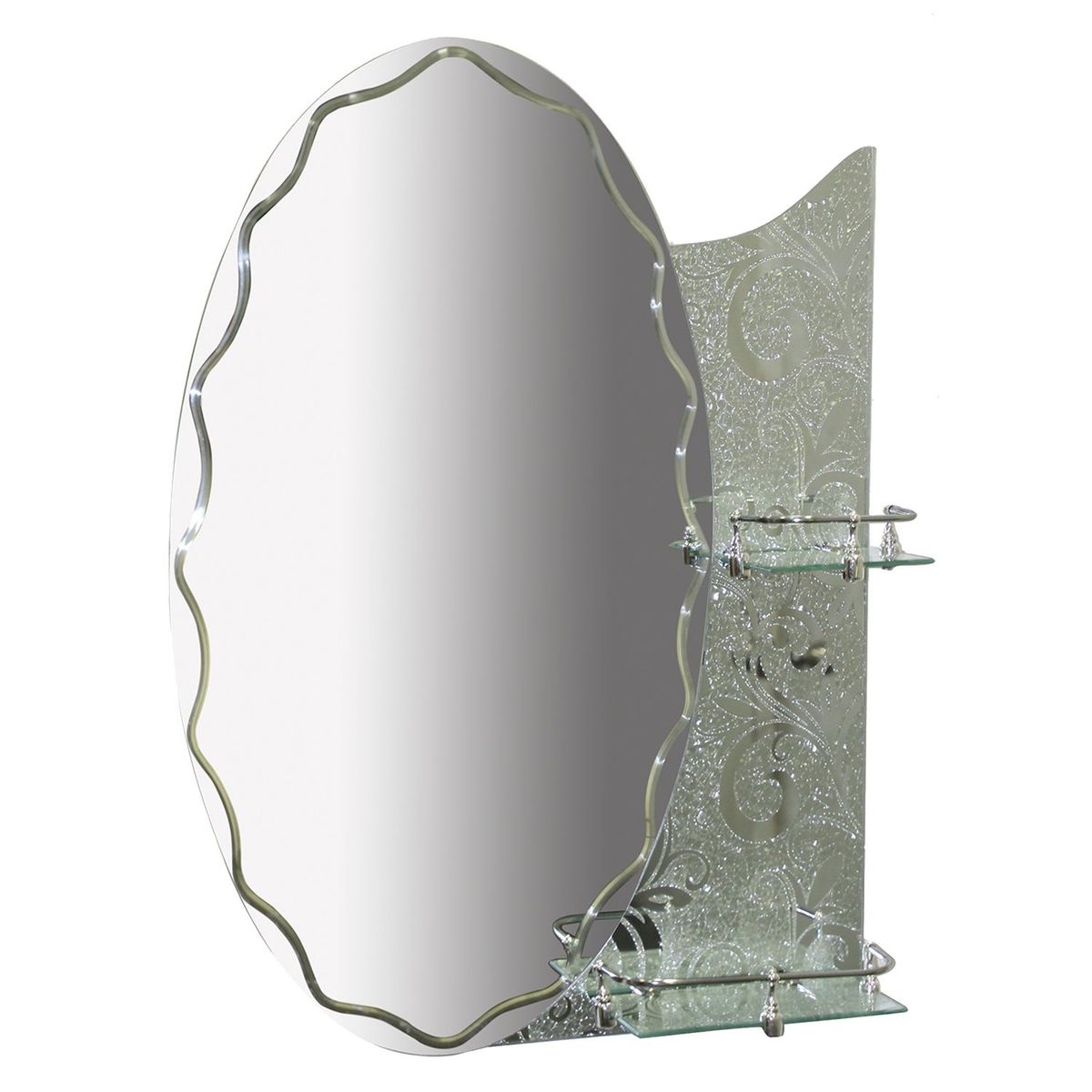 AMERICAN FURNITURE - Espejo de Baño Circular con Repisa 70x50cm