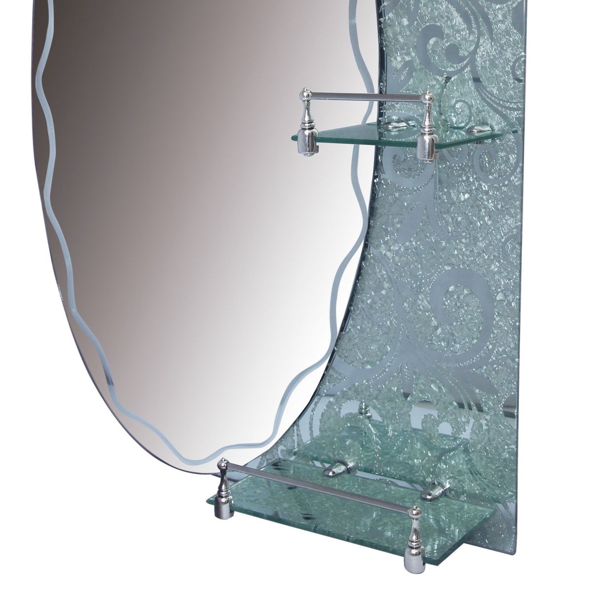 AMERICAN FURNITURE - Espejo de Baño Circular con Repisa 70x50cm