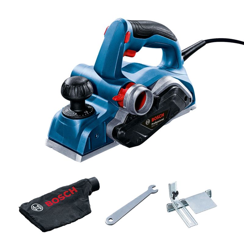 BOSCH - Cepillo Eléctrico 220V 700W GHO 700 + 2 Cuchillas +  Colector de polvo Bosch