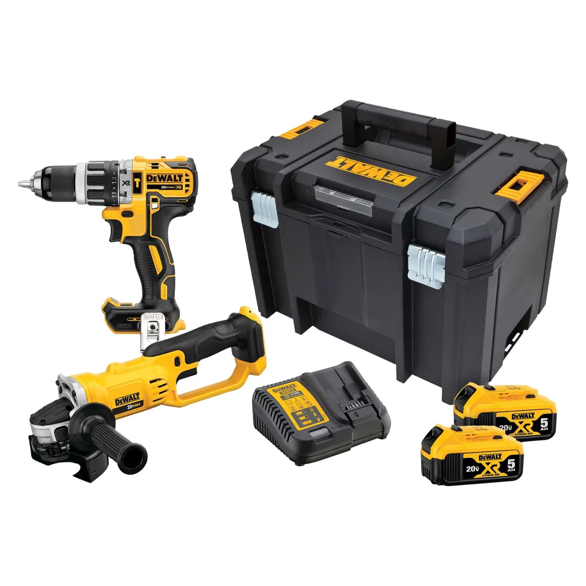 DEWALT - Taladro Percutor Dewalt 1/2" + Esmeril Dewalt 4-1/2" Inalámbricos DCK209P2T