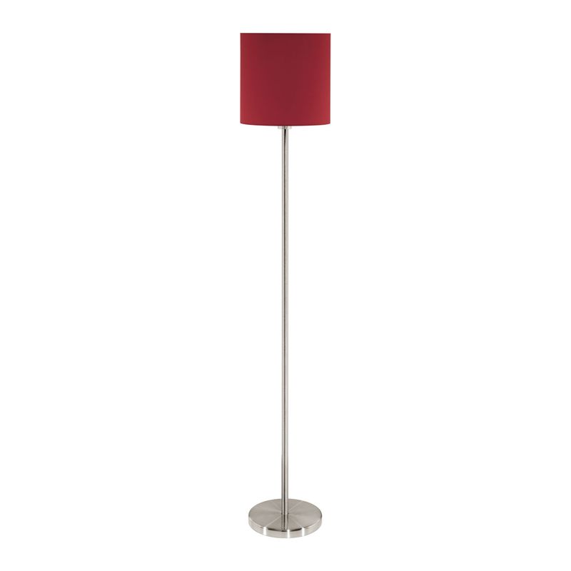 EGLO - Lámpara de Pie Pasteri Acero Textil Marsala
