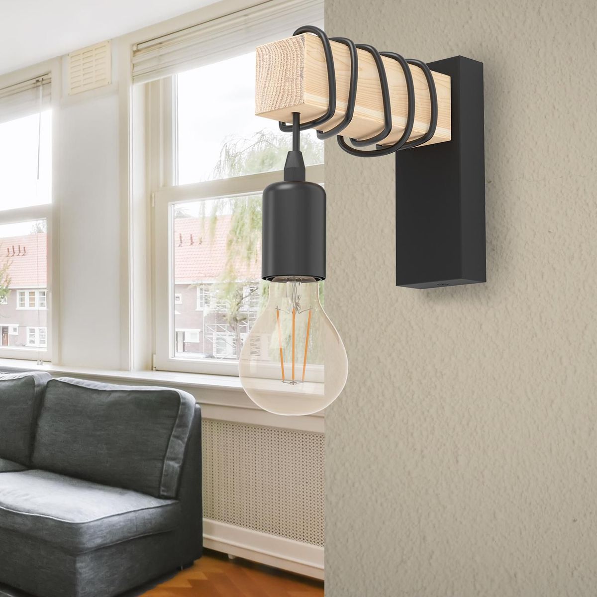 EGLO - Luminaria Aplique Eglo Townshend 1x10w L65 H215 A190